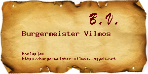 Burgermeister Vilmos névjegykártya